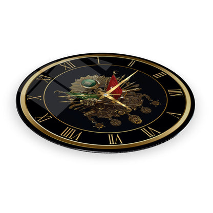 Osmanlı Devlet Arması Cam Duvar Saati