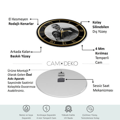 Atatürk Cam Duvar Saati