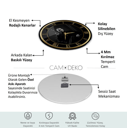 Atatürk Cam Duvar Saati