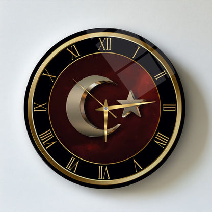 Bayrak Cam Duvar Saati