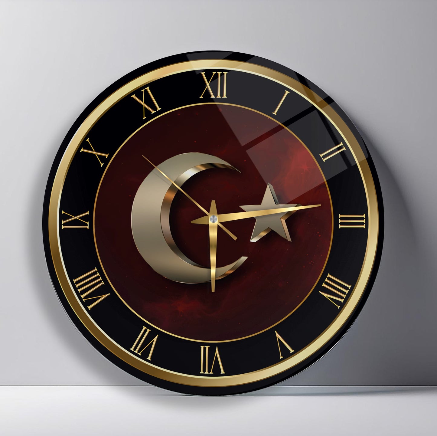 Bayrak Cam Duvar Saati