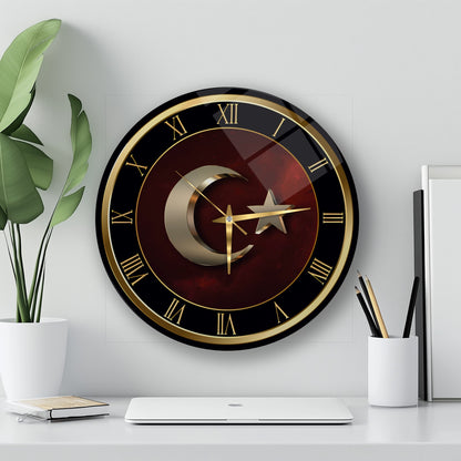 Bayrak Cam Duvar Saati
