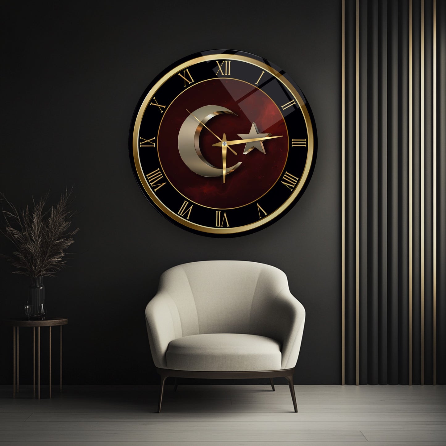 Bayrak Cam Duvar Saati