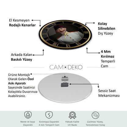 Atatürk Cam Duvar Saati