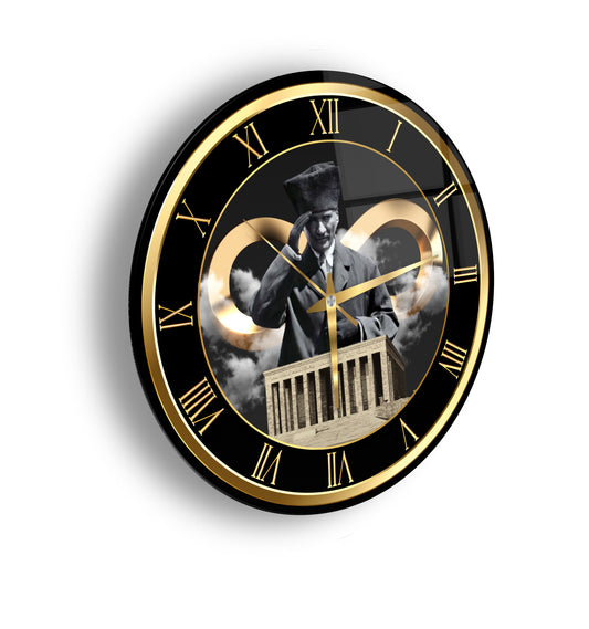 Atatürk ve Sonsuzluk Cam Duvar Saati