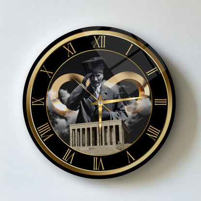 Atatürk ve Sonsuzluk Cam Duvar Saati