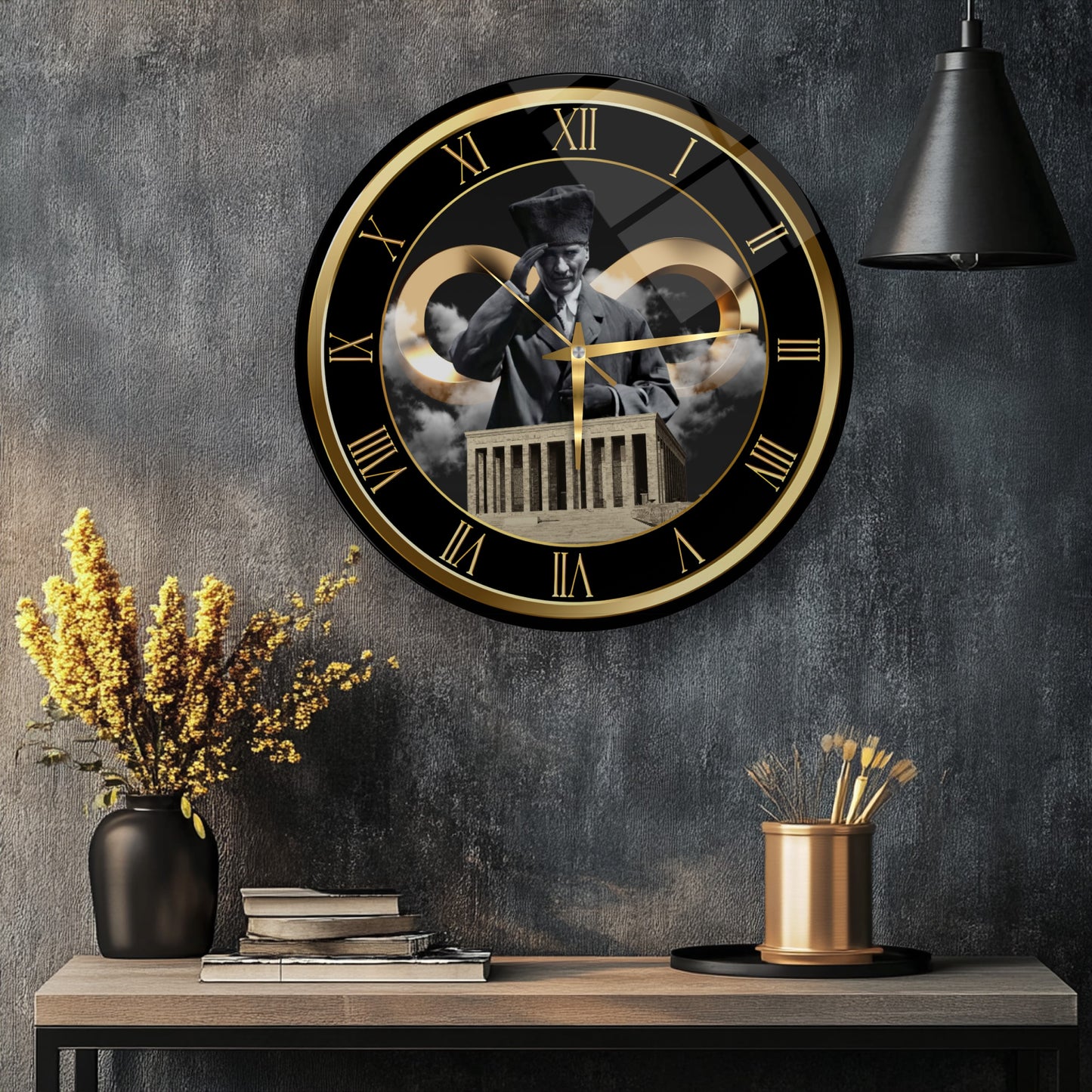 Atatürk ve Sonsuzluk Cam Duvar Saati