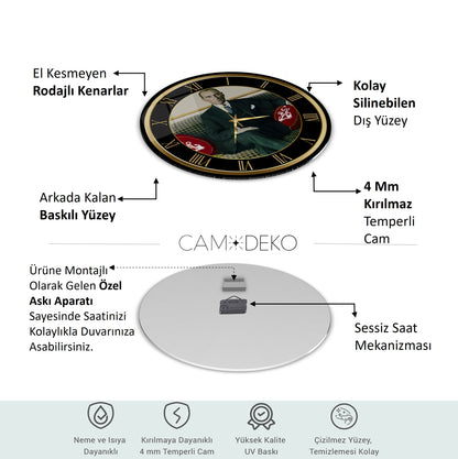 Atatürk Cam Duvar Saati