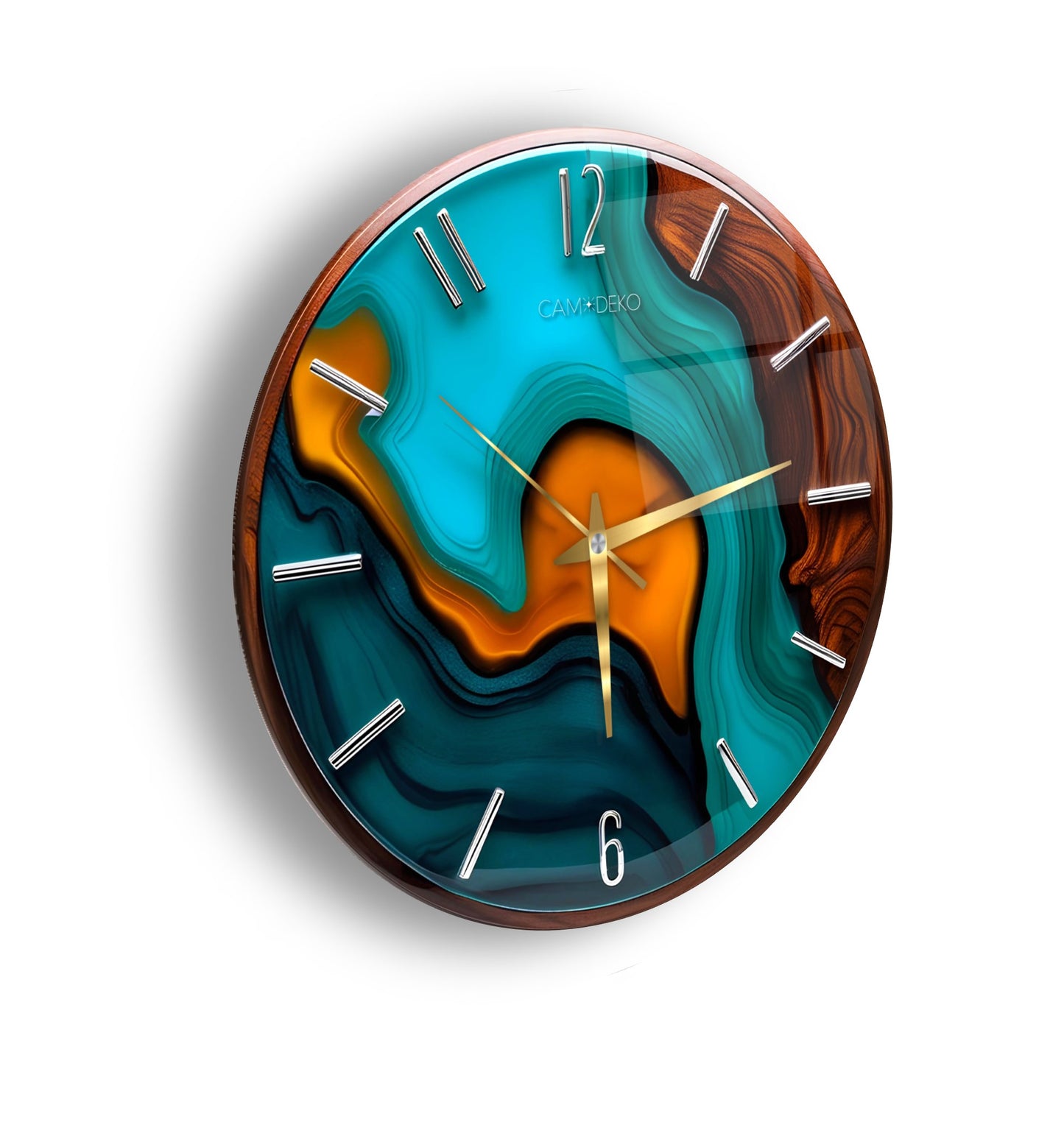 Modern Minimal Renkli Cam Duvar Saati