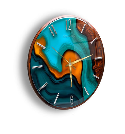Modern Minimal Renkli Cam Duvar Saati