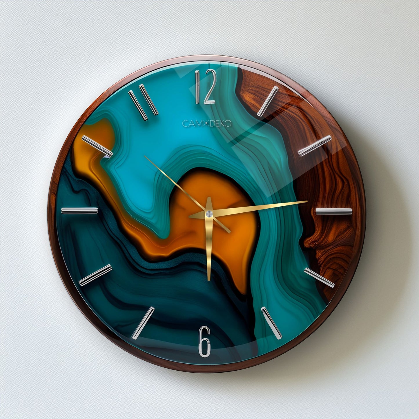 Modern Minimal Renkli Cam Duvar Saati