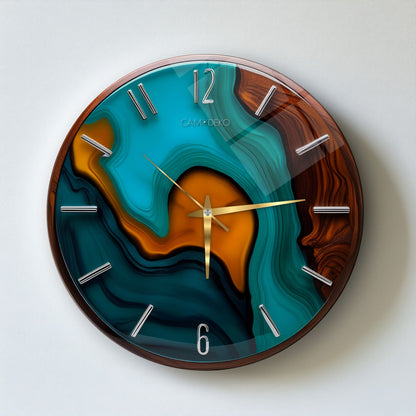Modern Minimal Renkli Cam Duvar Saati