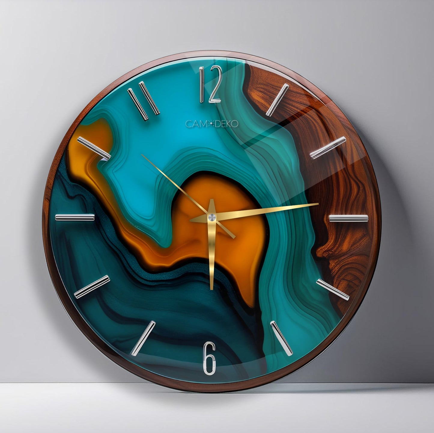 Modern Minimal Renkli Cam Duvar Saati