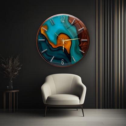 Modern Minimal Renkli Cam Duvar Saati