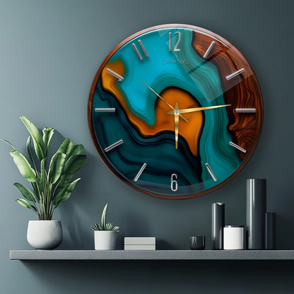 Modern Minimal Renkli Cam Duvar Saati