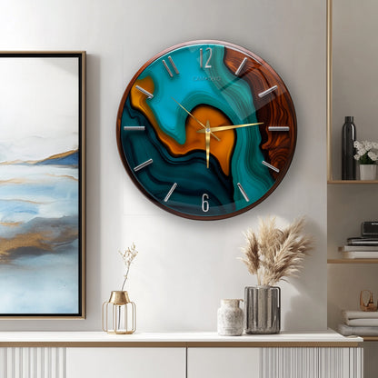 Modern Minimal Renkli Cam Duvar Saati