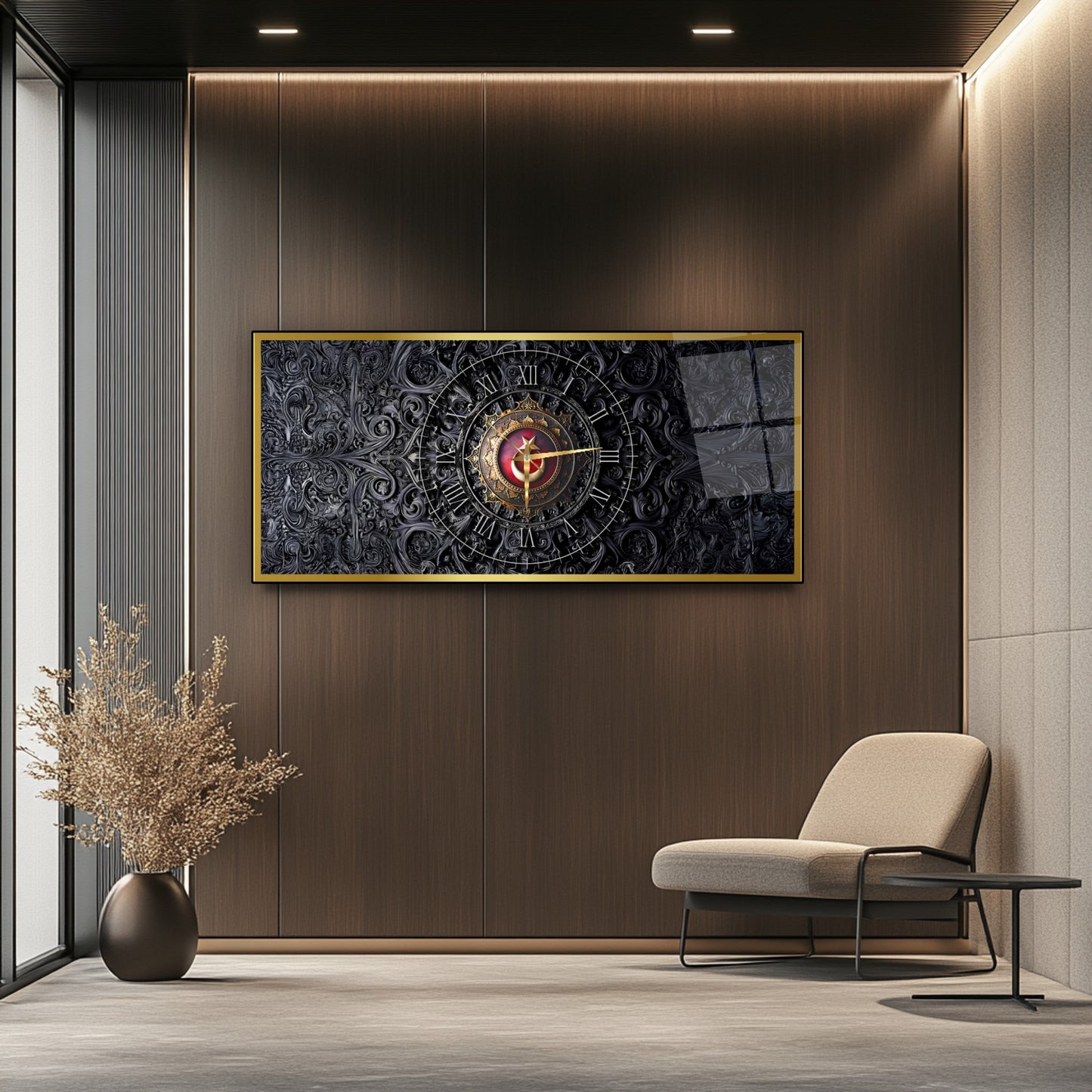 Bayrak Cam Duvar Saati