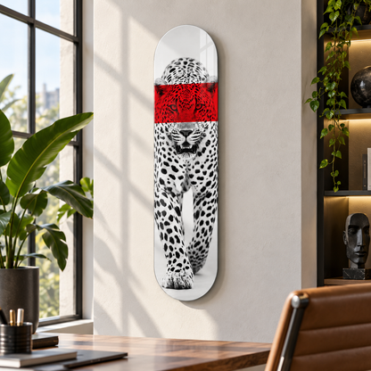 Kırmızı bantlı leopar Skate Board cam tablo - alternatif premium mekan