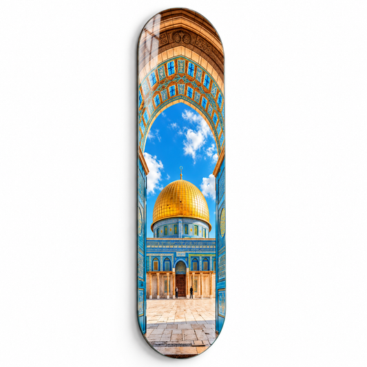 Kubbetü's-Sahra manzaralı Skate Board cam tablo - beyaz zemin
