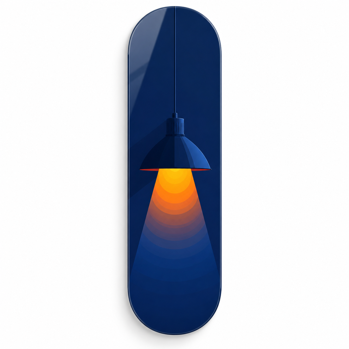 Lacivert lamba Skate Board cam tablo beyaz zemin vitrin