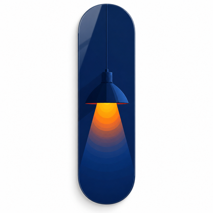 Lacivert lamba Skate Board cam tablo beyaz zemin vitrin