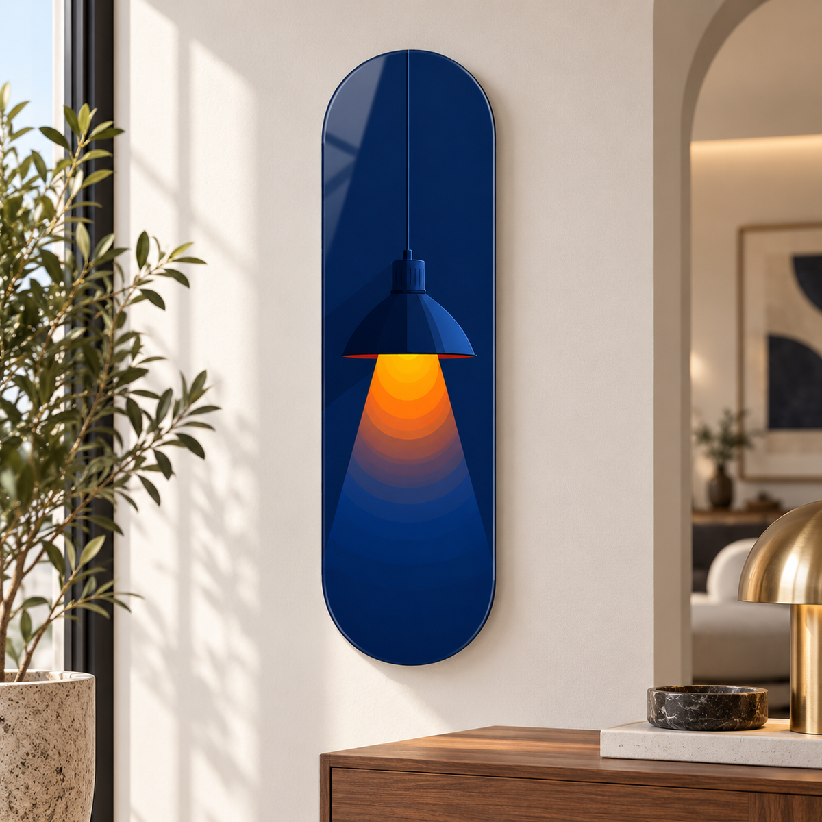 Lacivert lamba Skate Board cam tablo premium mekan
