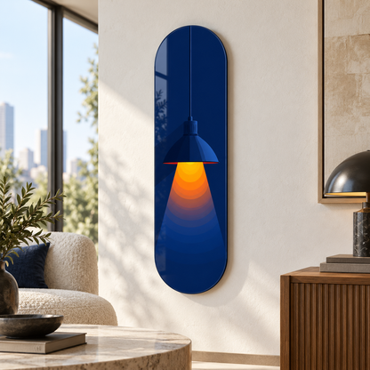 Lacivert lamba Skate Board cam tablo farklı premium mekan