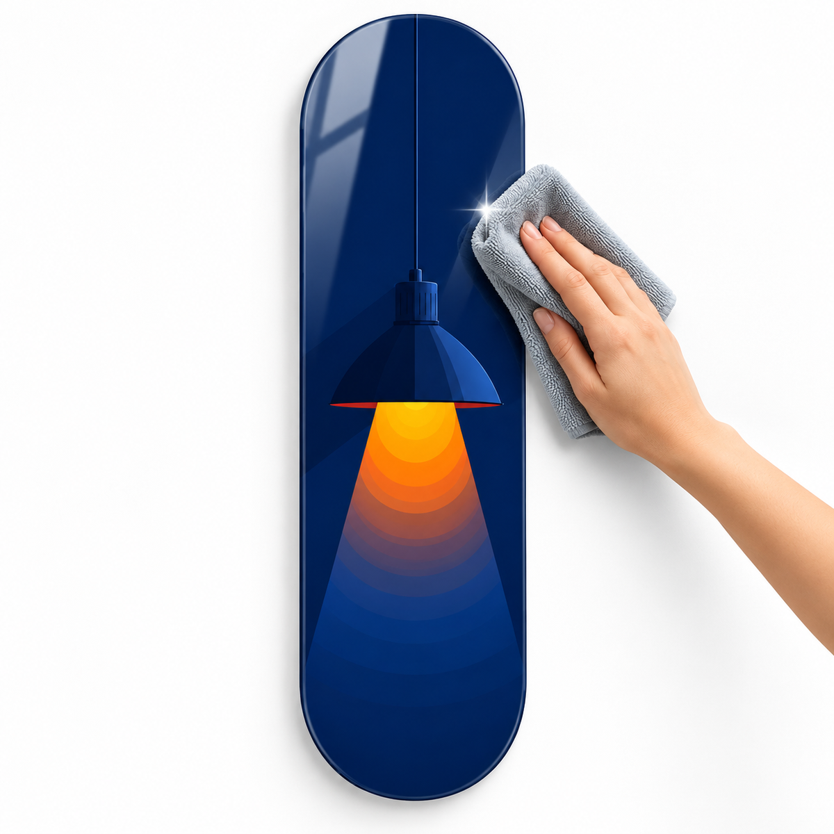 Lacivert lamba Skate Board cam tablo mikrofiber bezle kolay temizlik