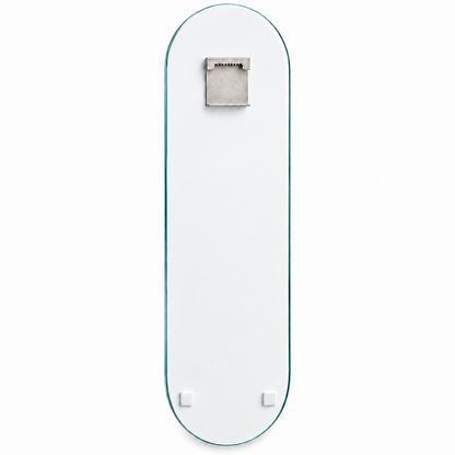 Skate Board cam tablo beyaz arka yüz - üst ortada tek hazır çelik askı ve altta iki tampon