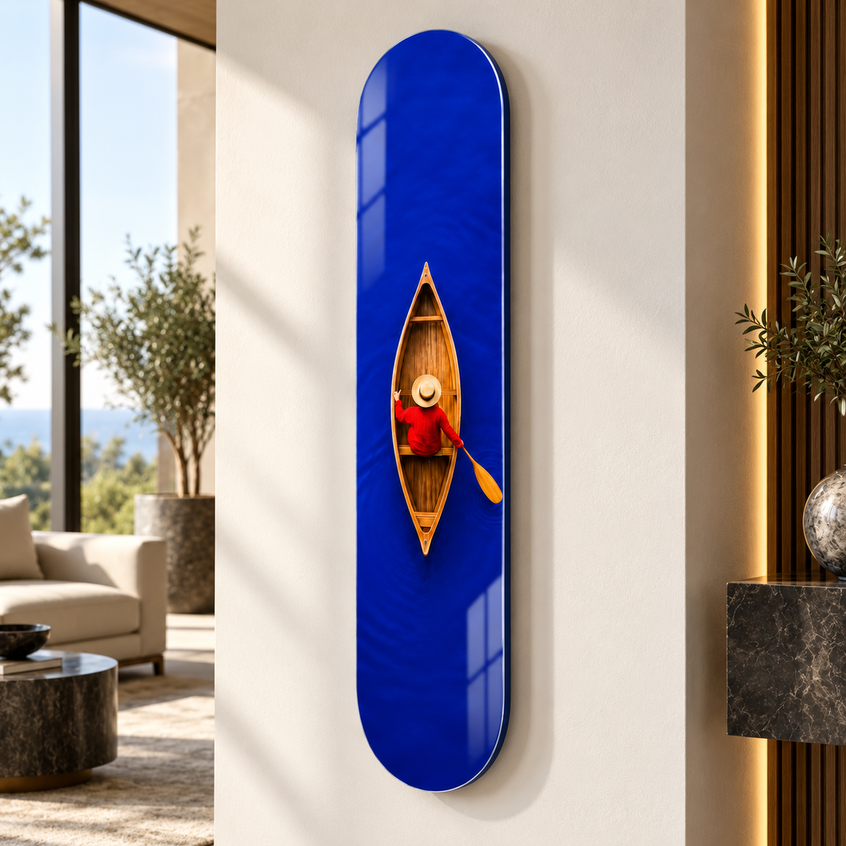 Skate Board cam tablo - yaklaşık 2 cm duvar mesafesi ve yüzer görünüm