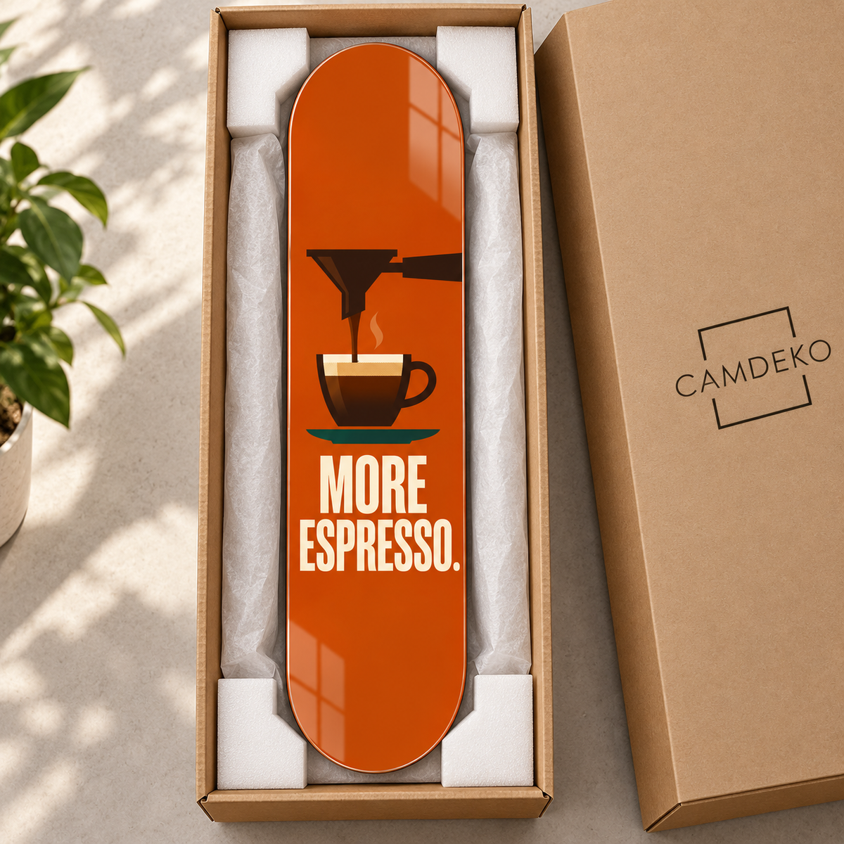CAMDEKO güvenli paketleme - More Espresso Skate Board cam tablo