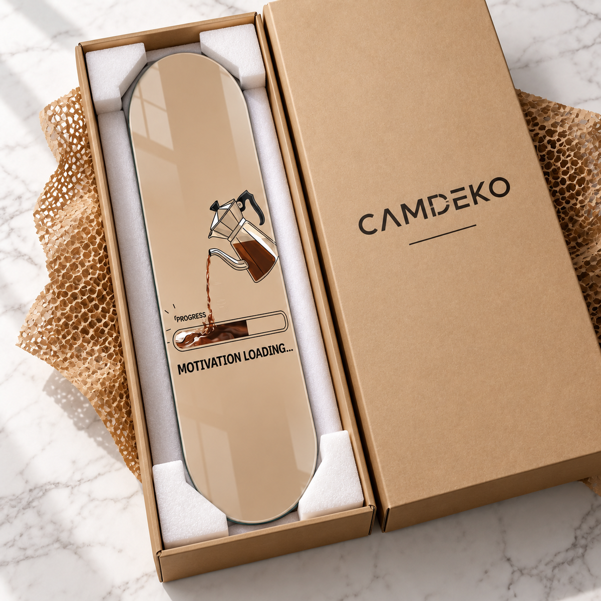 CAMDEKO güvenli paketleme - Motivation Loading Skate Board cam tablo