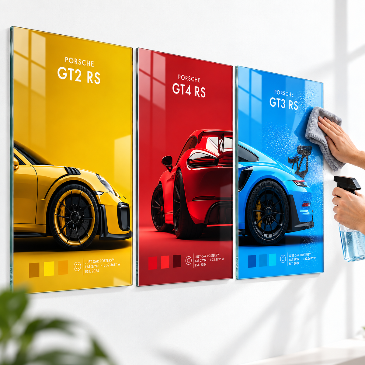 CAMDEKO Porsche üçlü cam tablo kolay temizlik