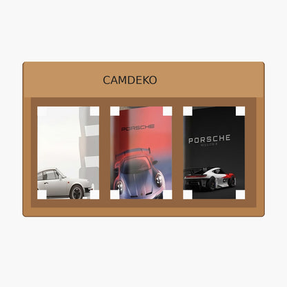 CAMDEKO Porsche üçlü cam tablo sade korumalı paketleme