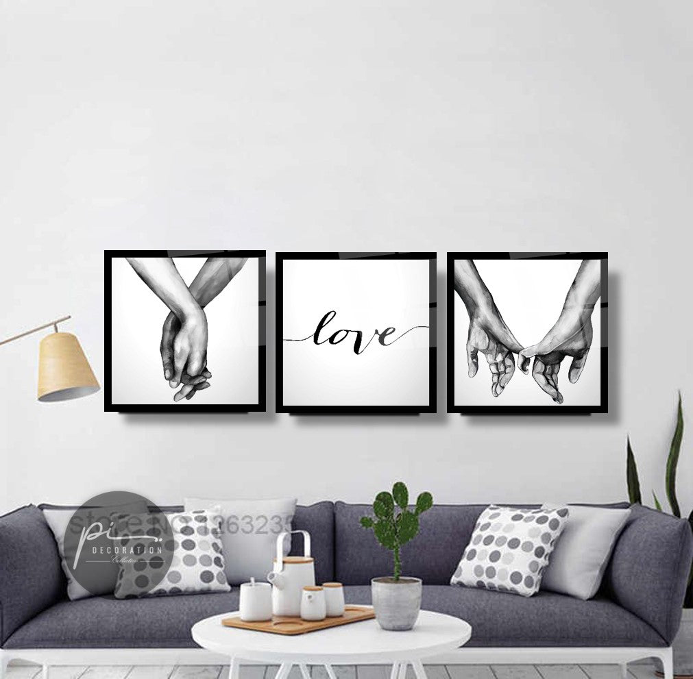 Love Triple Üçlü Cam Tablo