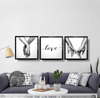 Love Triple Üçlü Cam Tablo