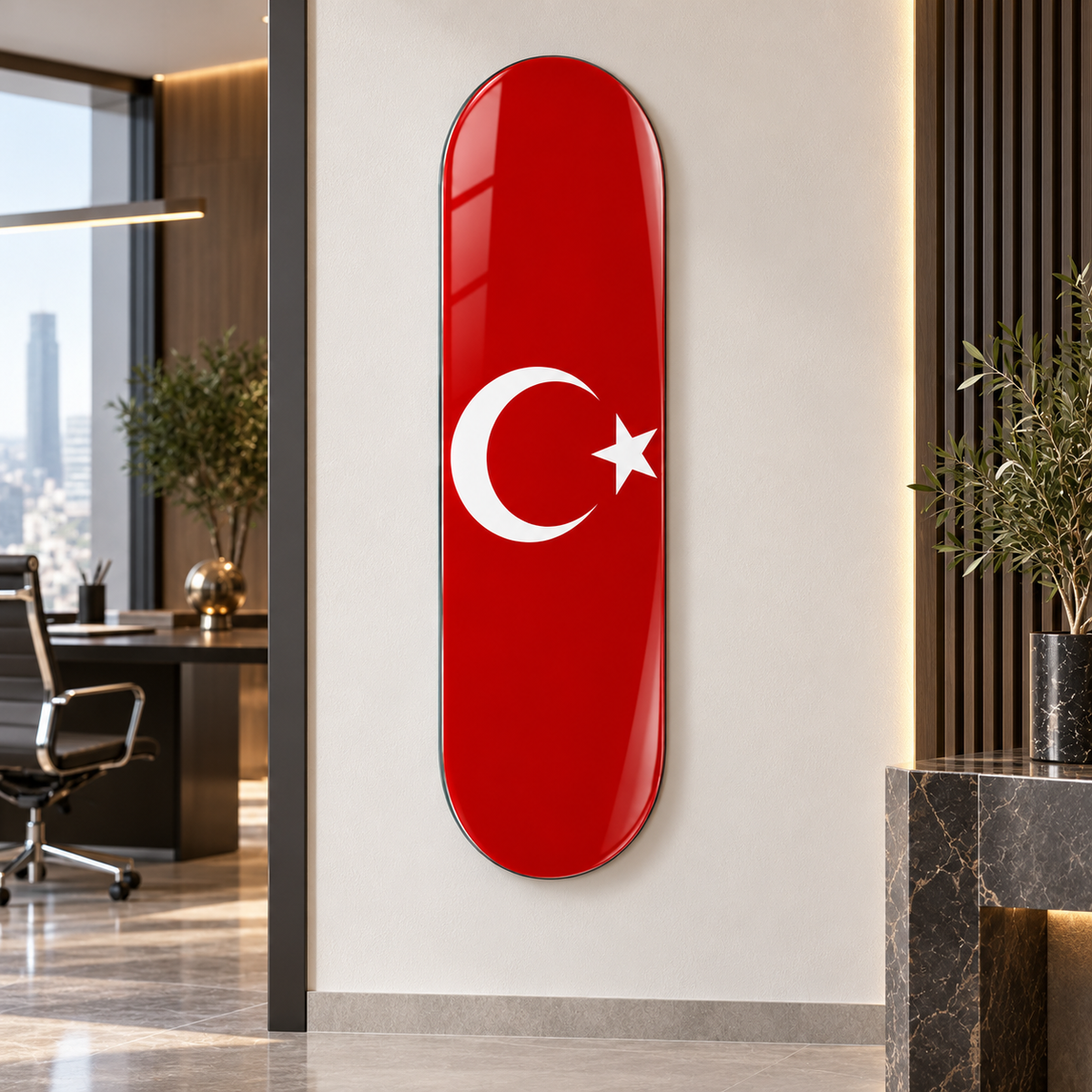 Türk bayrağı Skate Board cam tablo - alternatif premium mekan