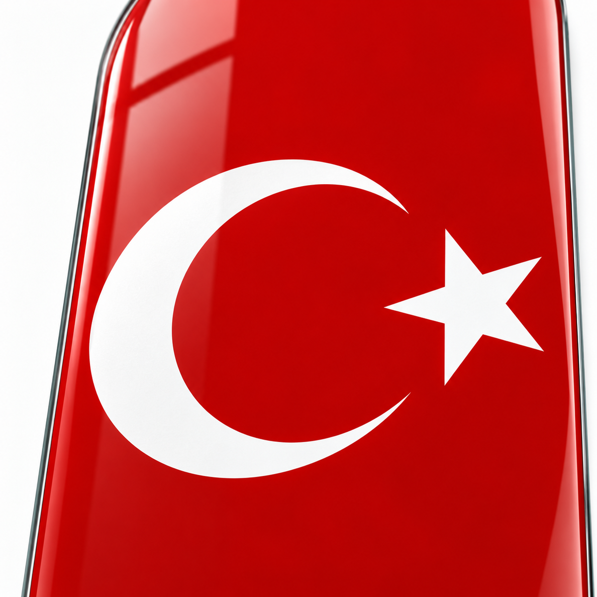 4 mm Ultra Clear rodajlı cam kenar detayı - Türk bayrağı