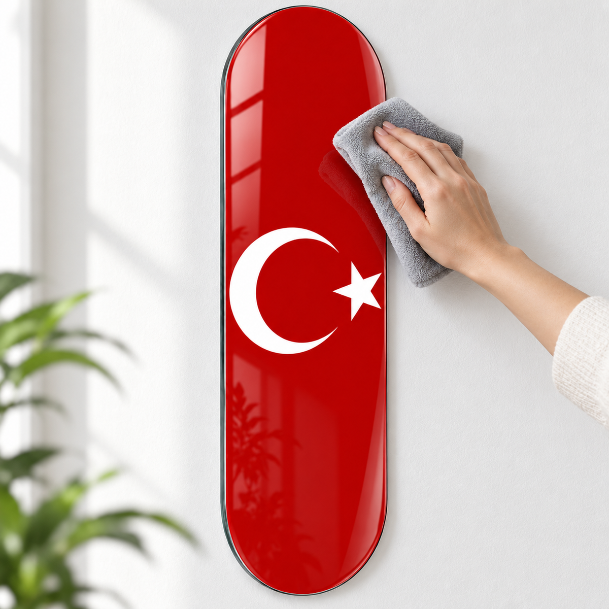 Cam tablo kolay temizlik - Türk bayrağı model