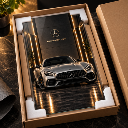 Mercedes AMG GT dikey cam tablo koruyucu köşe destekleri ve kraft kutu ile paketleme