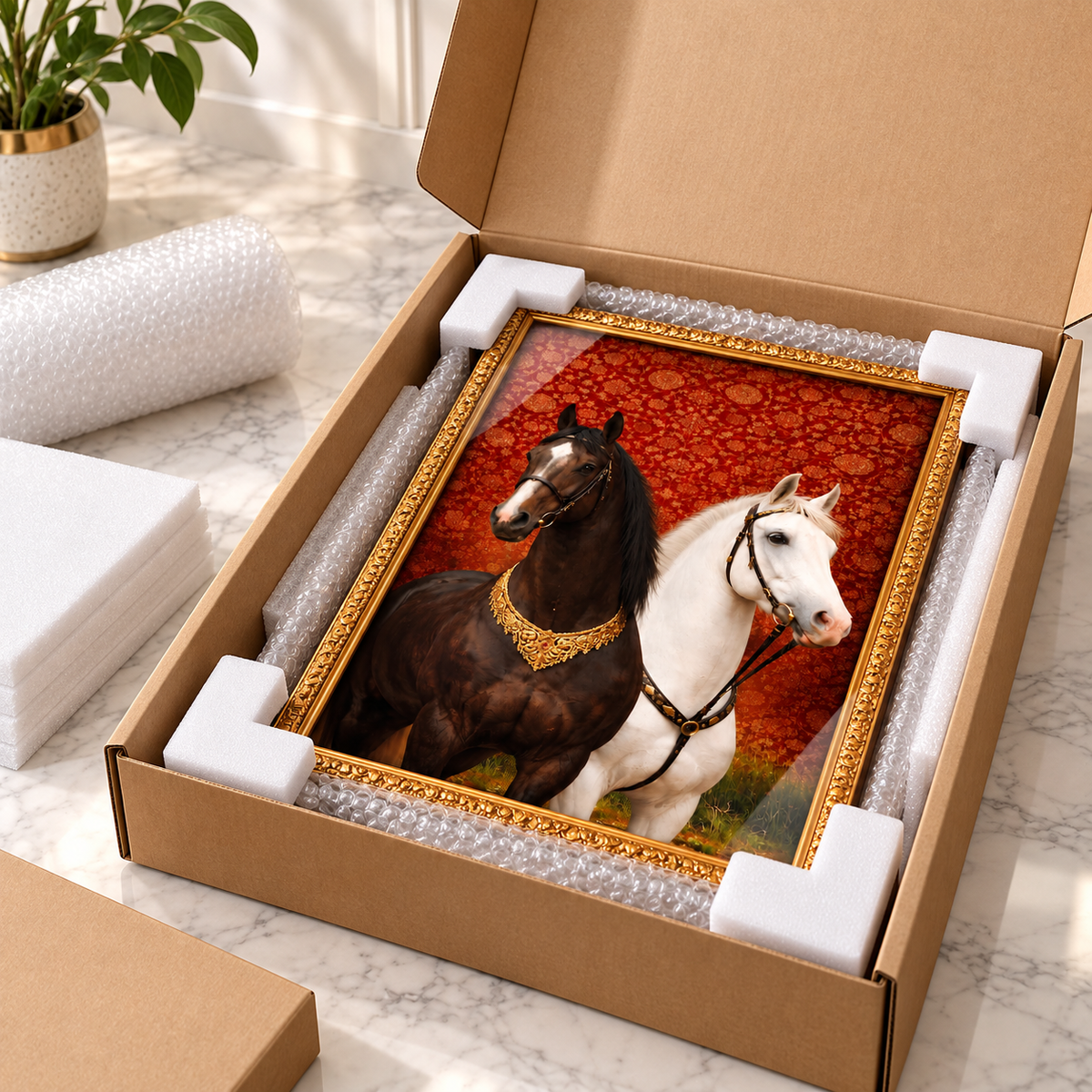 CAMDEKO dikey cam tablo özenli koruyucu paketleme