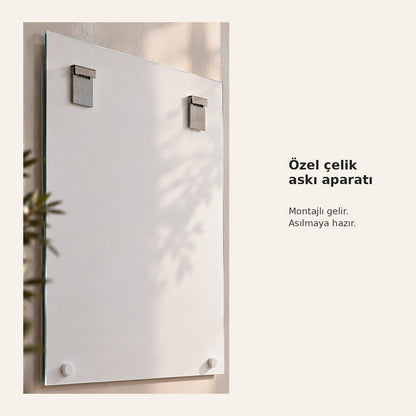 CAMDEKO özel çelik askı aparatı montajlı arka yüz