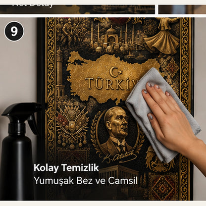 Türkiye temalı cam tablonun kolay temizliği