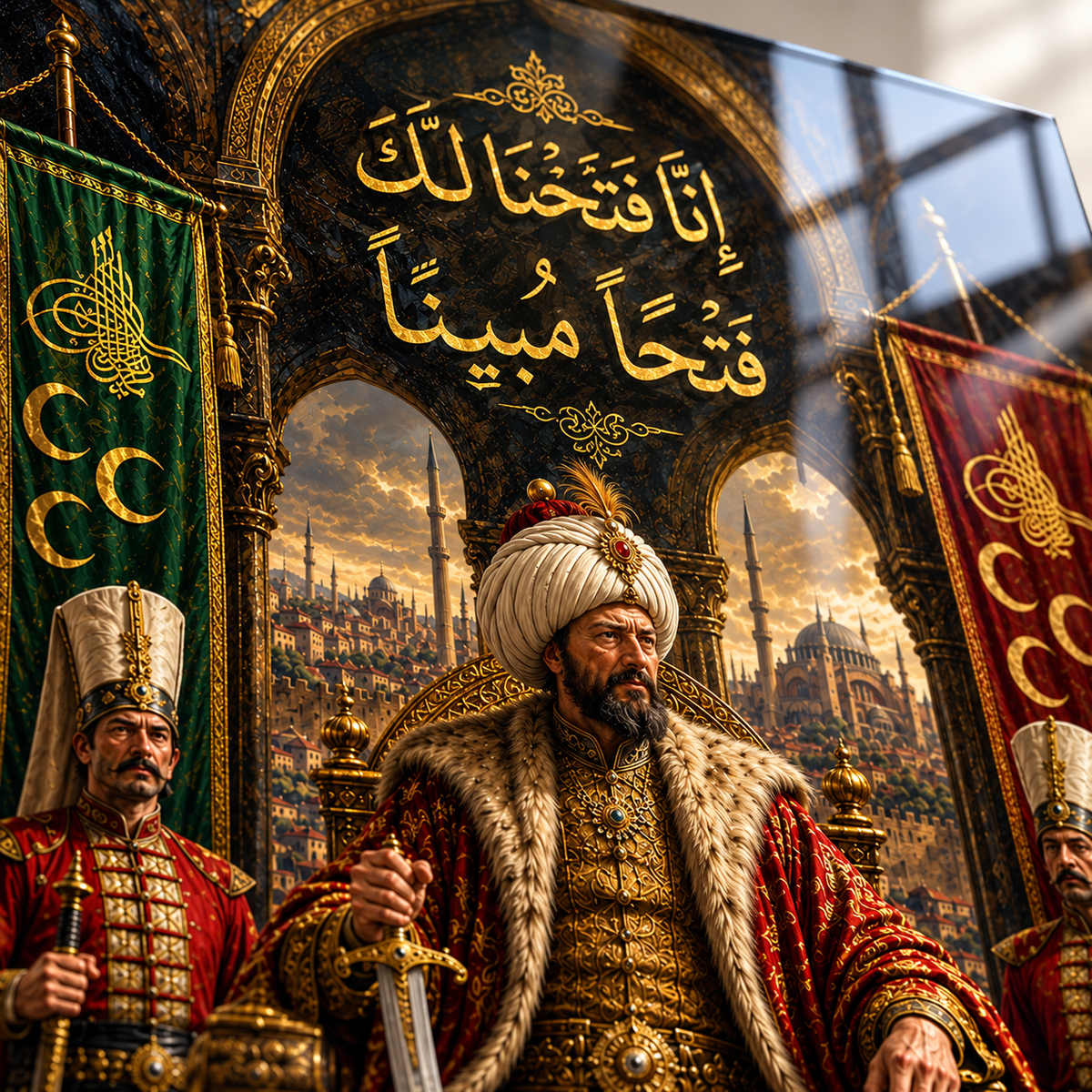 Fatih Sultan Mehmet tasarımında UV baskı canlı renk ve net detay