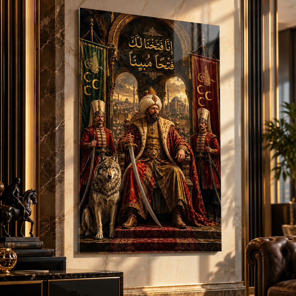 Fatih Sultan Mehmet Osmanlı dikey cam tablo alternatif premium mekan