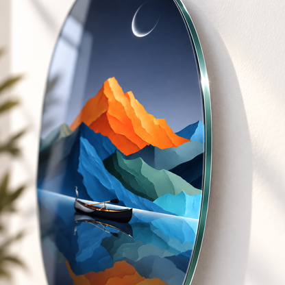 4 mm Ultra Clear temperli oval dikey cam tablo rodajlı ince kenar