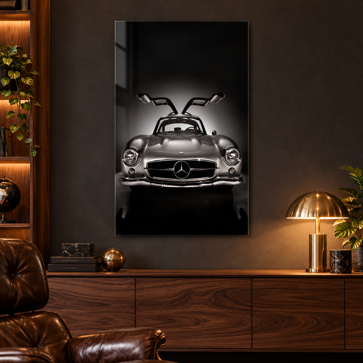 Mercedes 300 SL Martı Kanat Dikey Cam Tablo - 10