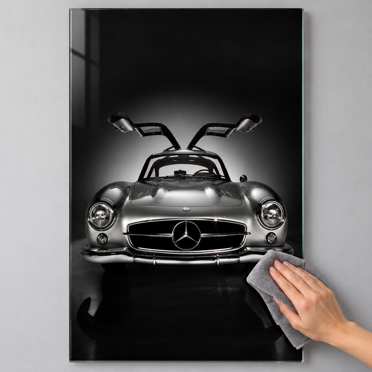 Mercedes 300 SL Martı Kanat Dikey Cam Tablo - 9