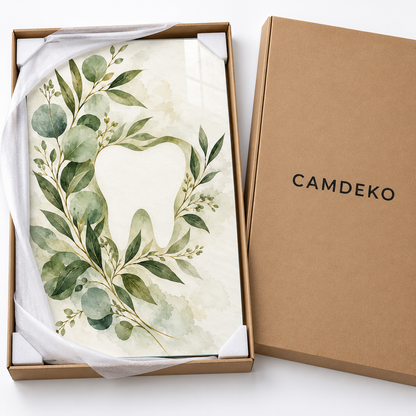 Adaçayı Botanik Diş Dikey Cam Tablo — CAMDEKO koruyucu paketleme