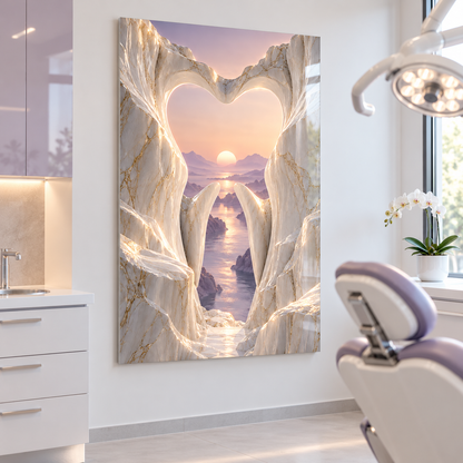 Porselen Kanyon Dikey Cam Tablo – Diş kliniği muayene odası